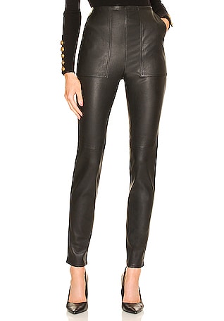 L'Academie Court Leather Pant in Brown