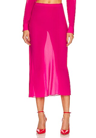 Sheer Midi Slip Skirt