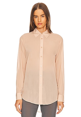 Sheer Buttondown Top