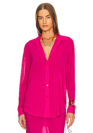 Sheer Buttondown Top