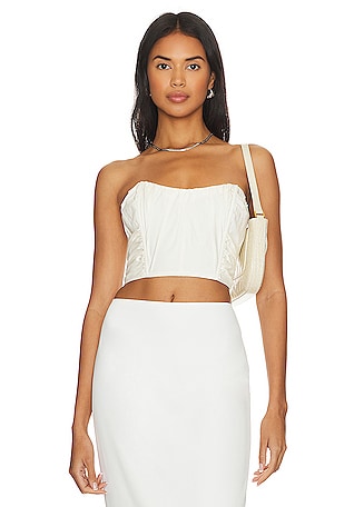 L'Academie, Tops, Lacademie Revolve The Shoulder Cami In Cream Off White  Size Medium Ruffle