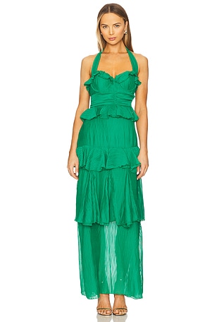 green sorority formal dress Ella Teal Off Shoulder Formal Maxi Dress - US 4 main image 1