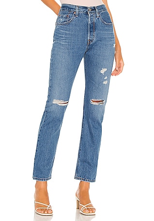 levi's ripped skinny jeans womens