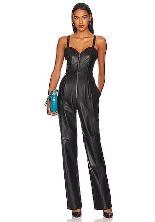 Leather Bustier Jumpsuit
