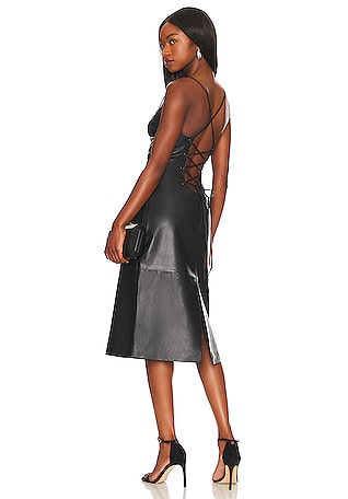 Lace Back Leather Dress