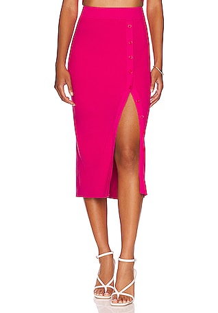 Side Button Rib Skirt