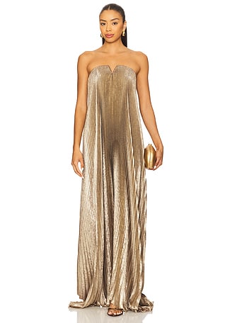open lace back dress Carve Sleeveless Drop-Waist Pleated Maxi Dress