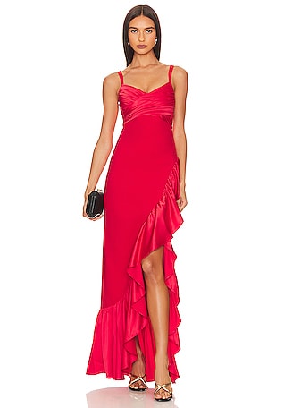 Charming Red Lace & Satin High-low Cocktail Dress | High low cocktail dress,  Evening dresses, Short frocks for women