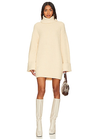 Ingrid Off White Cable Knit Sweater Dress – From Rachel