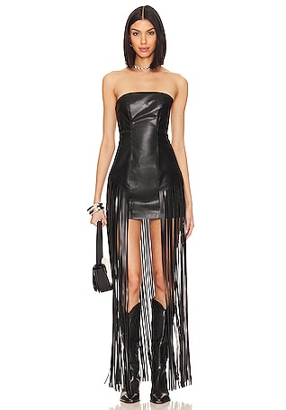 Short Sleeve Women Leather Dress Black Paneled Leather Dress