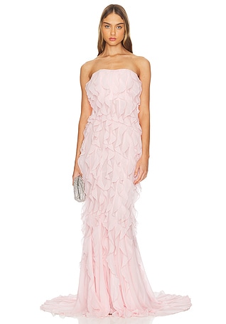 Lovers and friends slit pink buy gown xxs