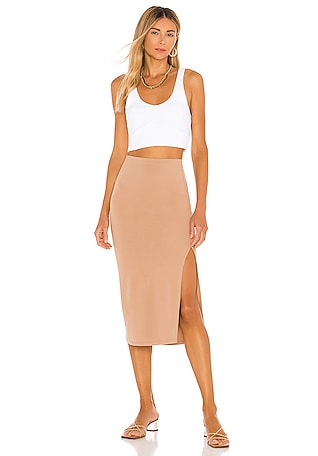 Meyer Wrap Midi Skirt In Wine With Pockets