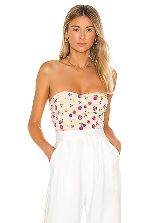 NWT LOVERS + FRIENDS FLORAL BUSTIER CORSET TOP XL