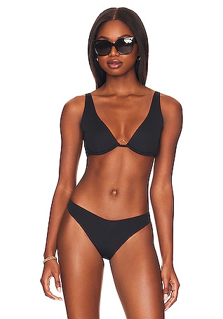 L*SPACE Macey Bralette Bikini Top - Black