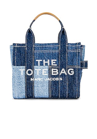 Marc Jacobs The Washed Monogram Denim Micro Tote Bag in Blue