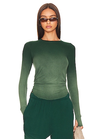 Sleek Back Bodysuit Tank Top in Green Emerald by Alo Yoga
