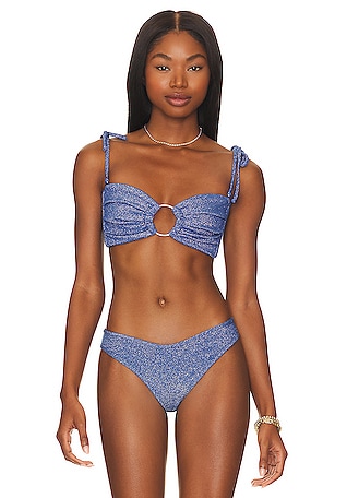 Bandeau bikini top with tie