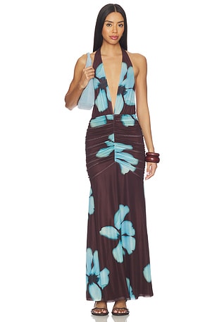 liv foster clara one-shoulder rosette satin a-line maxi dress Liv Foster | Dresses | Liv Foster Clara Oneshoulder Rosette Gown