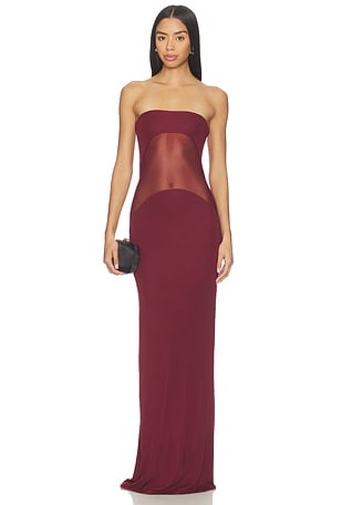 chinese dress ladies La Lune Strapless Ruched Bodice Maxi Dress | Peony | Dresses main image 1