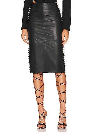 Levi Leather Midi Skirt