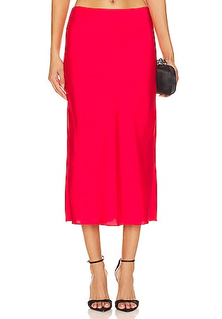 Navy Blue Floral Print Skirt - Red Midi Skirt - A-Line Midi Skirt - Lulus