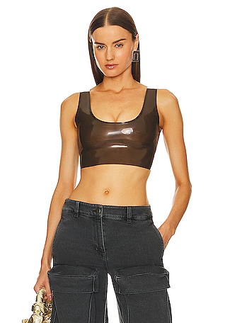 Leather Cropped Tank Top