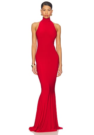 x REVOLVE Halter Turtle Fishtail Gown Norma Kamali $275 