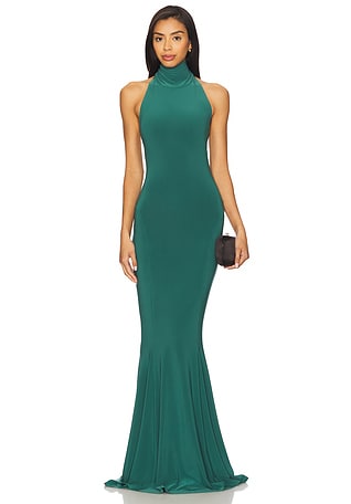 x REVOLVE Halter Turtle Fishtail Gown Norma Kamali $275 