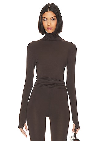 $295 Norma Kamali Women's Beige Black Lace Floral Corset Mio Bodysuit Size  L