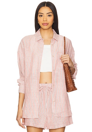 Linen Boyfriend Shirt in Palme Linen Boyfriend Shirt in Palme