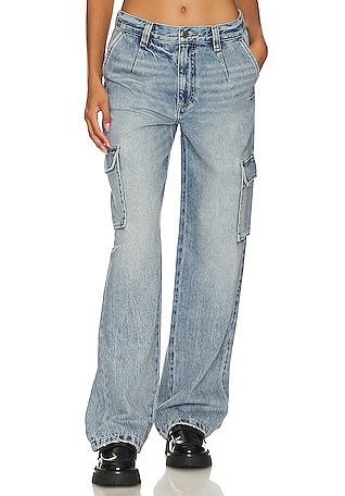 Retrofete Tammy Low-Rise Zip-Cuff Cargo Denim Jeans