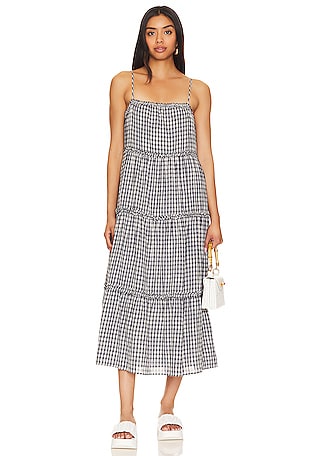 Stylish Pink And Grey Plaid Strapless Off Shoulder Gingham Dress