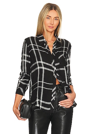 K. Jordan Embellished Flannel Plaid Shirt at  Women’s Clothing store