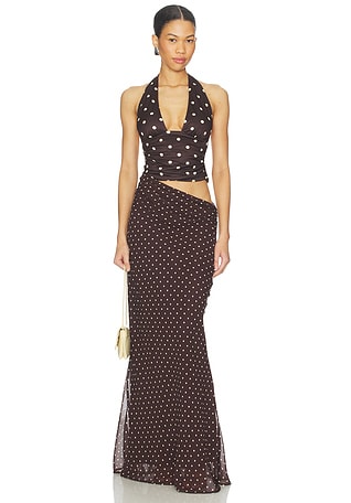 front cut long dress Midriff Cut-Out Long Prom Dress with Cowl Neck Front Navy / XLarge