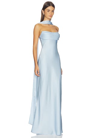 liv foster clara one-shoulder rosette satin a-line maxi dress REVOLVE Mobile Gowns Soirées in sunny Maggy London Horn Short dresses-casual-dresses Color:Agave Green