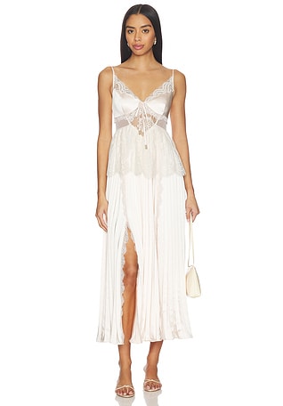canna balsa beaded midi dress Pink Hand Embellished Cap Sleeve Midi Dress main image 1