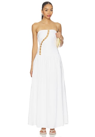 asos dusty pink bridesmaid dress Klarissa Floral Cutout Balloon Sleeve Maxi Dress main image 0
