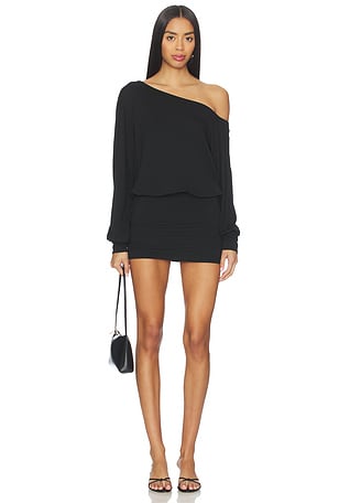 beach riot eleanor tweed mini dress REVOLVE Mobile Emma Watson Wears Black Asymmetrical Neckline The Eleanore Dress is Size:Size 24W