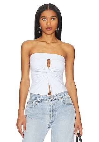 Top Strapless Blanco Mujer