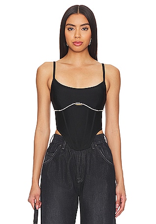 By Dyln Miller Corset Top in Black Small New Womens Bustier Tank