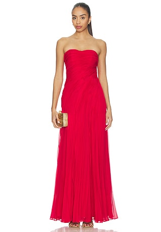 Elea Asymmetrical Pleated Gown