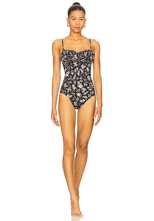 ULLA JOHNSON ブラック花柄ワンピースMA40 ULLA JOHNSON ブラック花柄ロングワンピースMA40