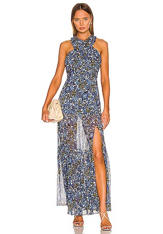 Nicholas ava floral tie neck clearance maxi