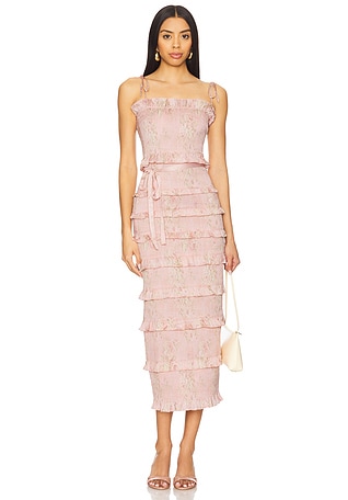 denim and floral dress Embroidered Flower Denim Dress Blue / XS