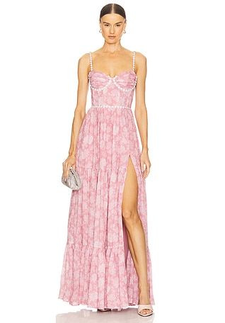 gwen floral corset maxi dress The Gwen Dress in Victorian Blue Roses 10