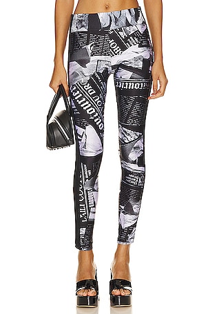 Black Chain Couture Leggings by Versace Jeans Couture on Sale
