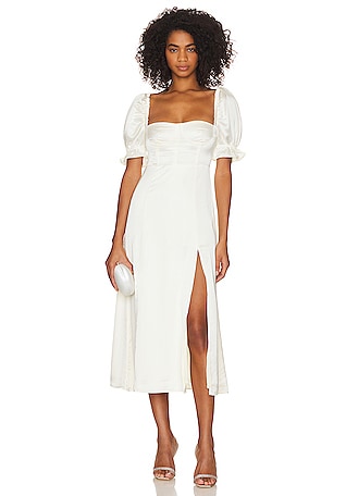 SHEIN Tie Backless Puff Sleeve Solid Dress | White short dress, Puff sleeve  dresses, Short puffy dresses