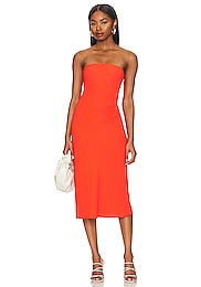 kyra midi dress in fuchsia orange nbd