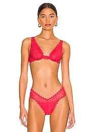 Cosabella Women's Selita Underwire Bra – Floral Lace, Plunging V-Neck, Sheer Mesh, Hook & Eye Back