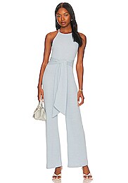 Wrap Jumpsuit in Baby Blue. Revolve Clothing Jumpsuits 